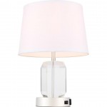 Elegant Decor Wendolyn 1 Light Polished Nickel Table Lamp