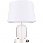 Elegant Decor Wendolyn 1 Light Polished Nickel Table Lamp