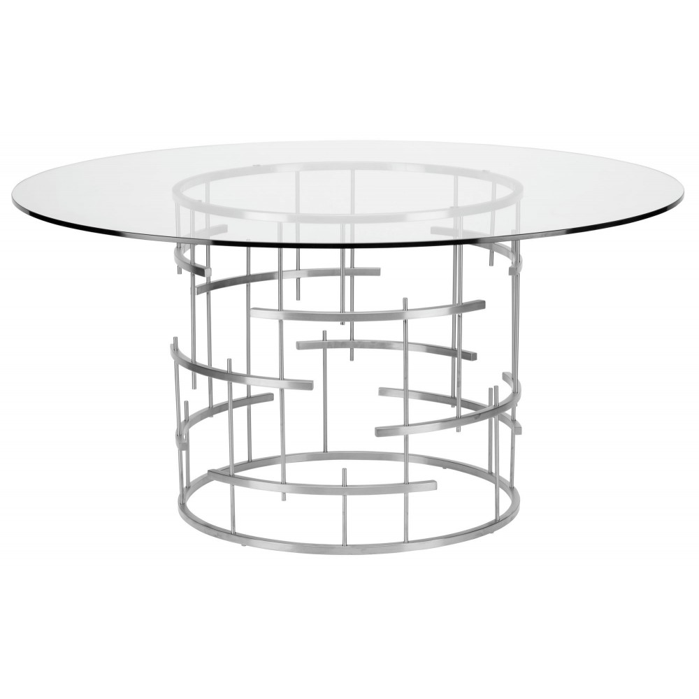 Round Tiffany Silver Metal Dining Table Round Tiffany Silver Metal Dining Table