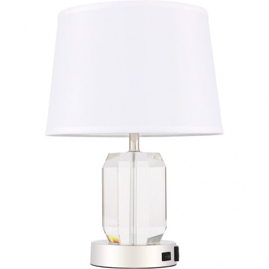 Elegant Decor Wendolyn 1 Light Polished Nickel Table Lamp