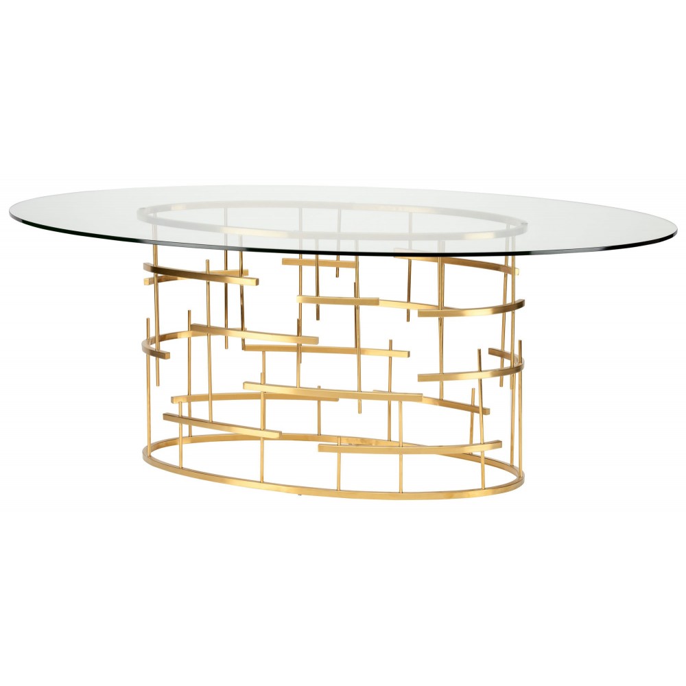 Oval Tiffany Gold Melamine Dining Table