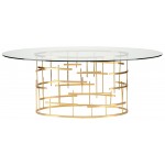 Oval Tiffany Gold Melamine Dining Table