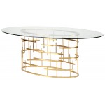 Oval Tiffany Gold Melamine Dining Table