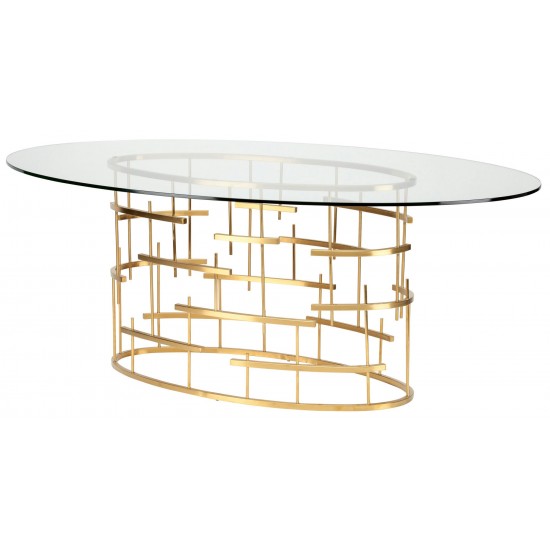 Oval Tiffany Gold Melamine Dining Table