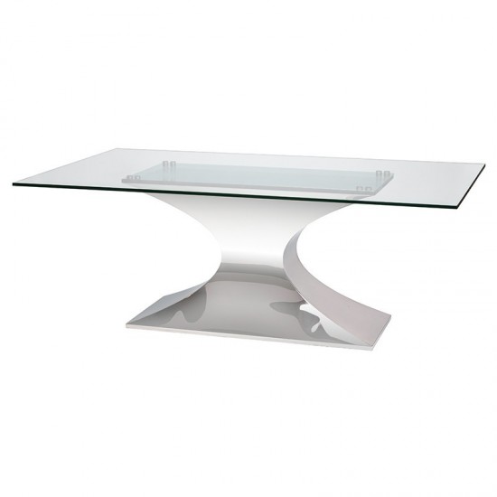 Praetorian Silver Metal Dining Table, HGSX223