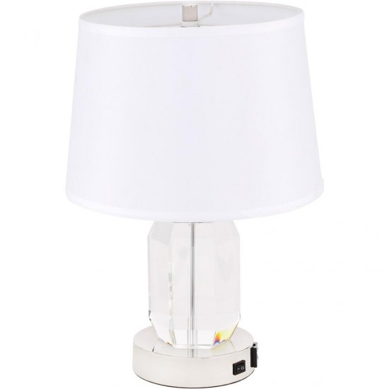 Elegant Decor Wendolyn 1 Light Polished Nickel Table Lamp