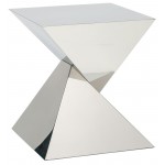 Giza Steel Silver Metal Side Table, HGSX245