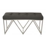 Celia Grey Naugahyde Occasional Bench