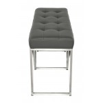 Celia Grey Naugahyde Occasional Bench