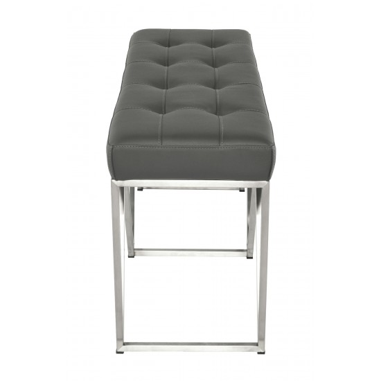 Celia Grey Naugahyde Occasional Bench