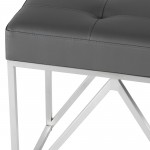 Celia Grey Naugahyde Occasional Bench