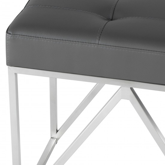 Celia Grey Naugahyde Occasional Bench
