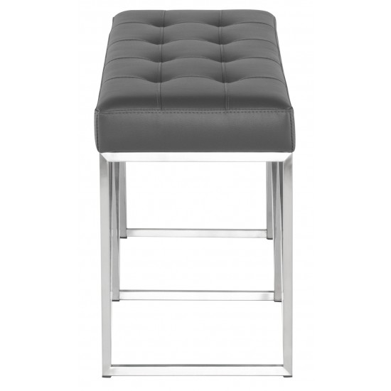 Celia Grey Naugahyde Occasional Bench