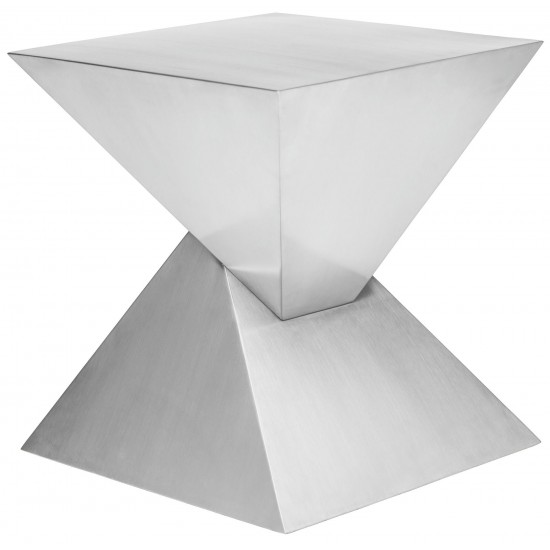 Giza Steel Silver Metal Side Table, HGSX365