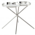 Olivia Silver Metal Side Table