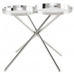 Olivia Silver Metal Side Table