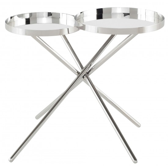 Olivia Silver Metal Side Table