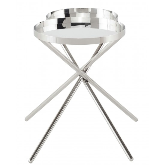 Olivia Silver Metal Side Table