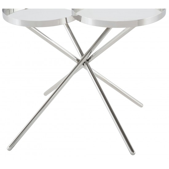 Olivia Silver Metal Side Table