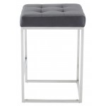 Chi Tarnished Silver Fabric Counter Stool, HGSX495