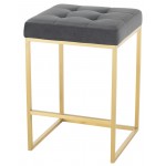 Chi Tarnished Silver Fabric Counter Stool, HGSX515