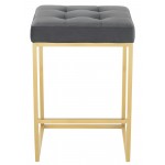 Chi Tarnished Silver Fabric Counter Stool, HGSX515