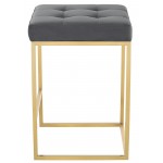 Chi Tarnished Silver Fabric Counter Stool, HGSX515