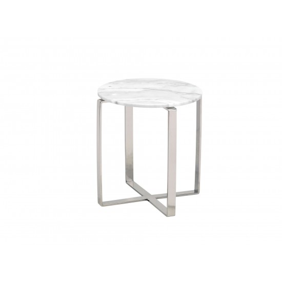 Rosa White Stone Side Table