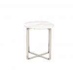 Rosa White Stone Side Table