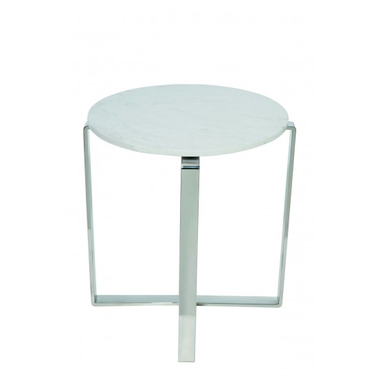 Rosa White Stone Side Table