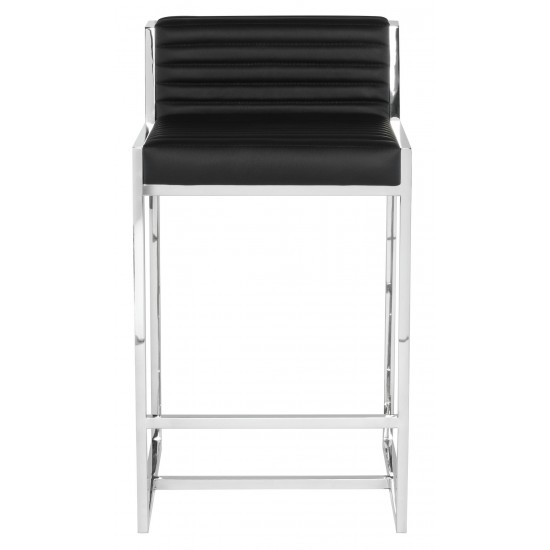 Zola Black Leather Counter Stool