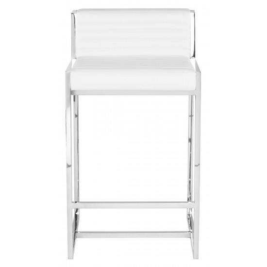 Zola White Leather Counter Stool