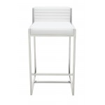 Zola White Leather Counter Stool