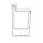 Zola White Leather Counter Stool