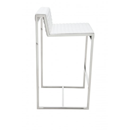 Zola White Leather Counter Stool