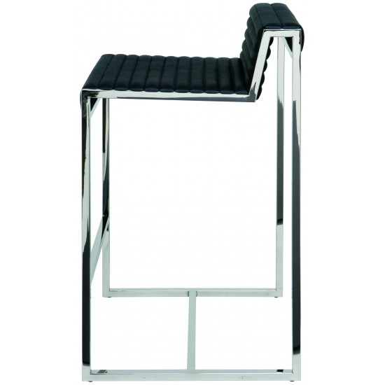 Zola Black Leather Bar Stool