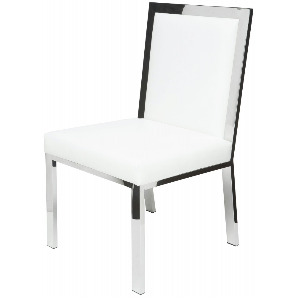 Rennes White Leather Dining Chair