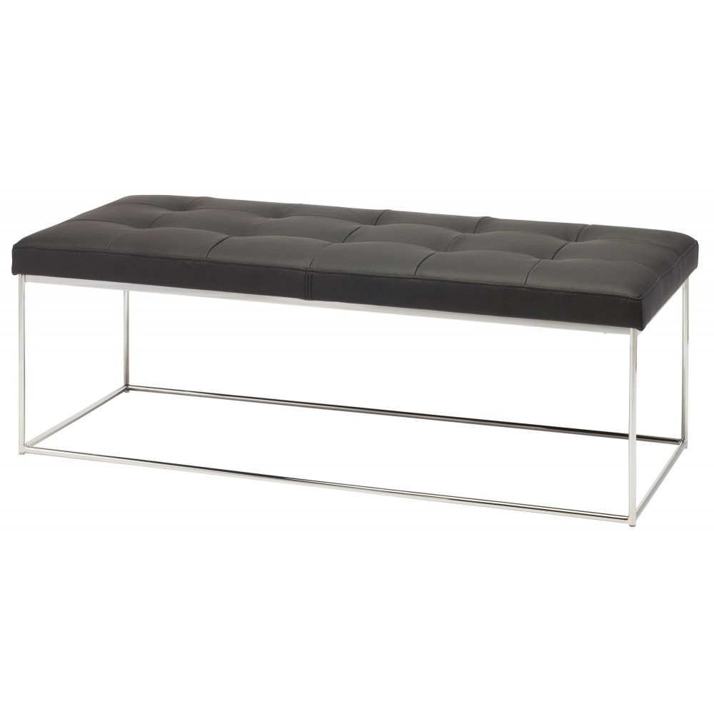 Caen Black Naugahyde Occasional Bench