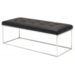 Caen Black Naugahyde Occasional Bench