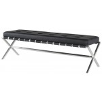 Auguste Black Naugahyde Occasional Bench, HGTA668