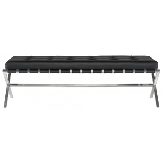 Auguste Black Naugahyde Occasional Bench, HGTA668