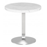 Alize White Stone Side Table