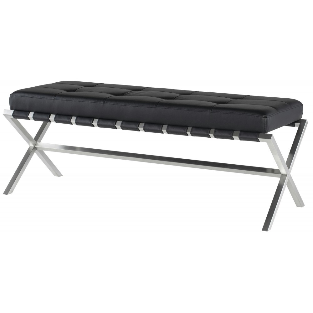 Auguste Black Naugahyde Occasional Bench, HGTA703