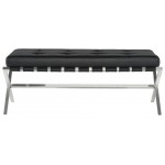 Auguste Black Naugahyde Occasional Bench, HGTA703