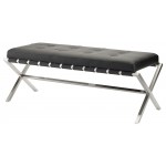 Auguste Black Naugahyde Occasional Bench, HGTA703