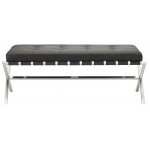 Auguste Black Naugahyde Occasional Bench, HGTA703