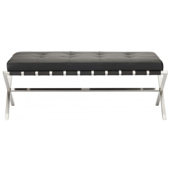 Auguste Black Naugahyde Occasional Bench, HGTA703