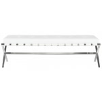 Auguste White Naugahyde Occasional Bench