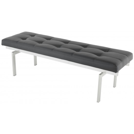 Louve Black Naugahyde Occasional Bench, HGTA895