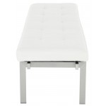 Louve White Naugahyde Occasional Bench